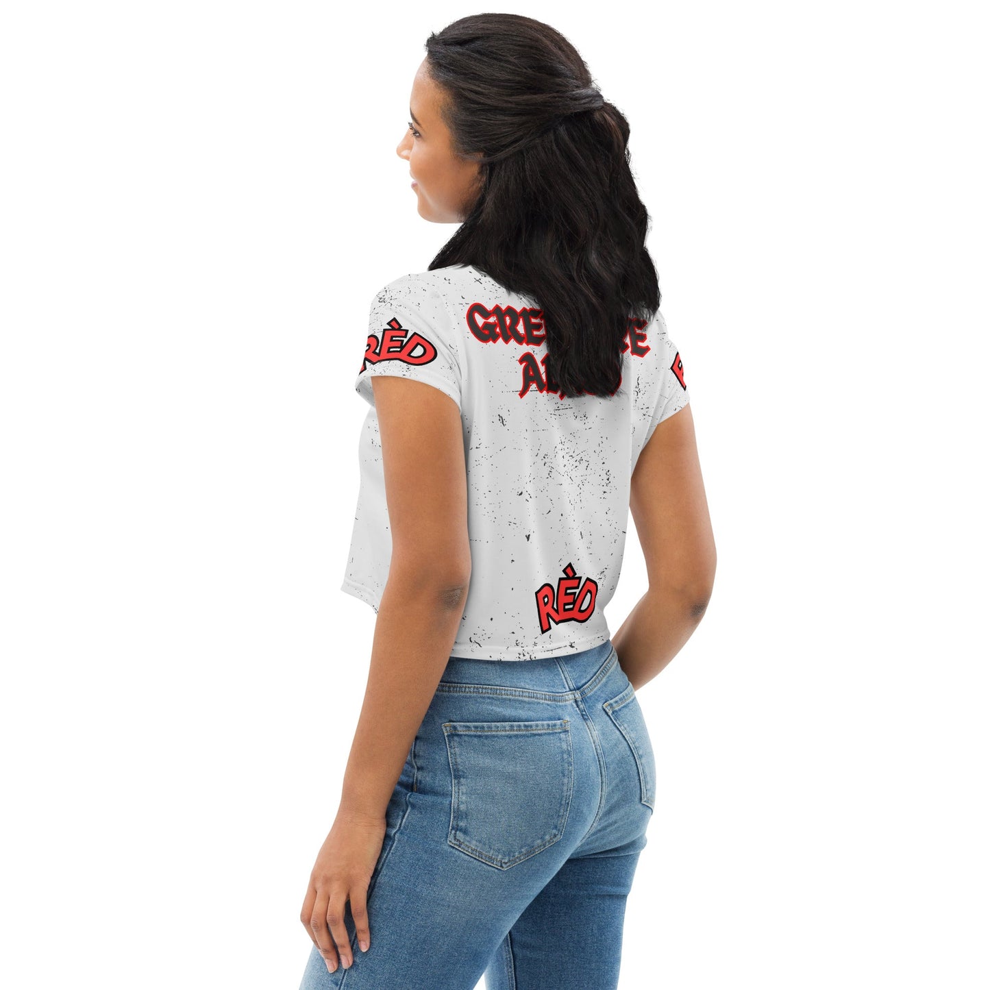 BOSAL- Women-All-Over Print Crop Tee - DJENEZIS ARTWEAR