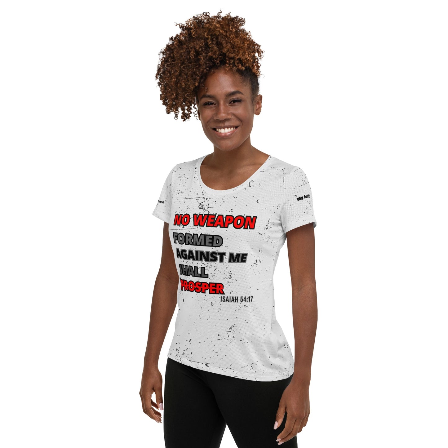 ISAIAH 54:17 - All-Over Print Women's Athletic T-shirt - DJENEZIS ARTWEAR