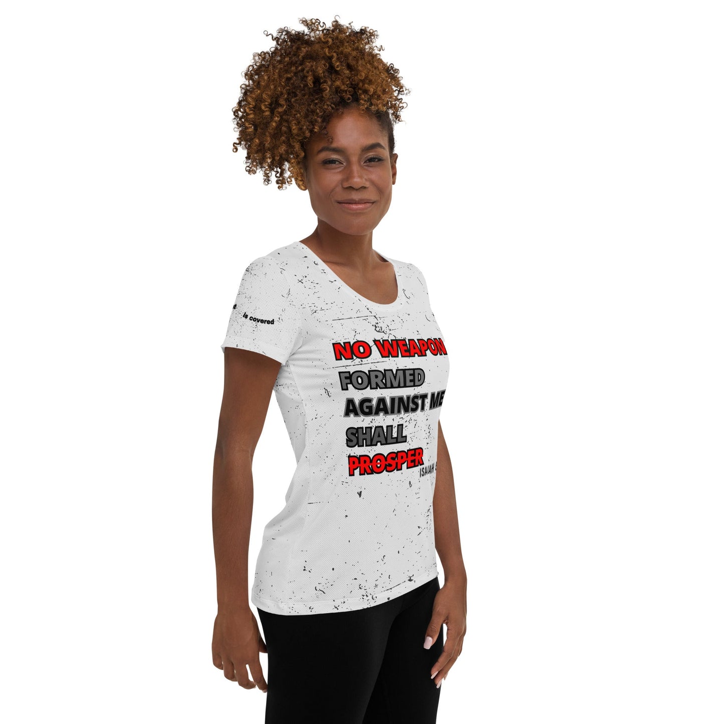 ISAIAH 54:17 - All-Over Print Women's Athletic T-shirt - DJENEZIS ARTWEAR