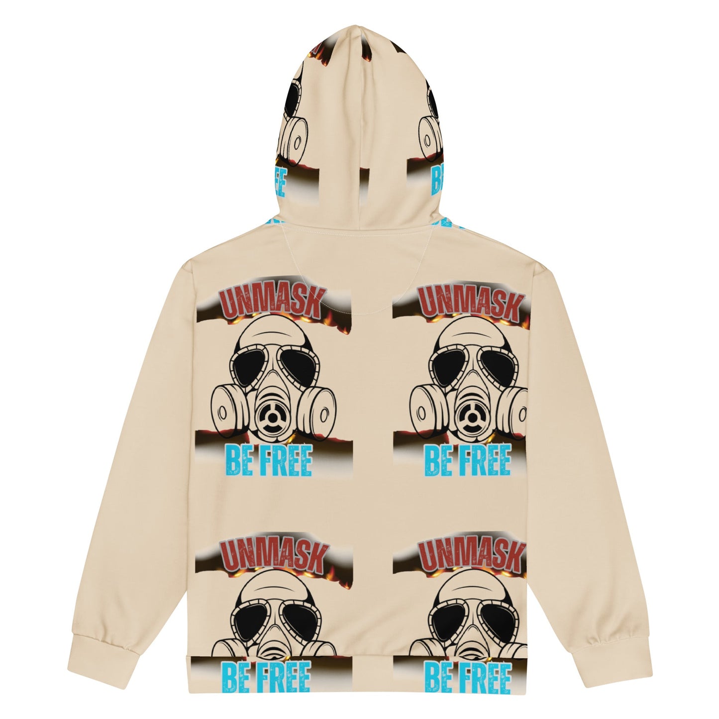 Unmasked & Be free -Graphic print zip hoodie - DJENEZIS ARTWEAR