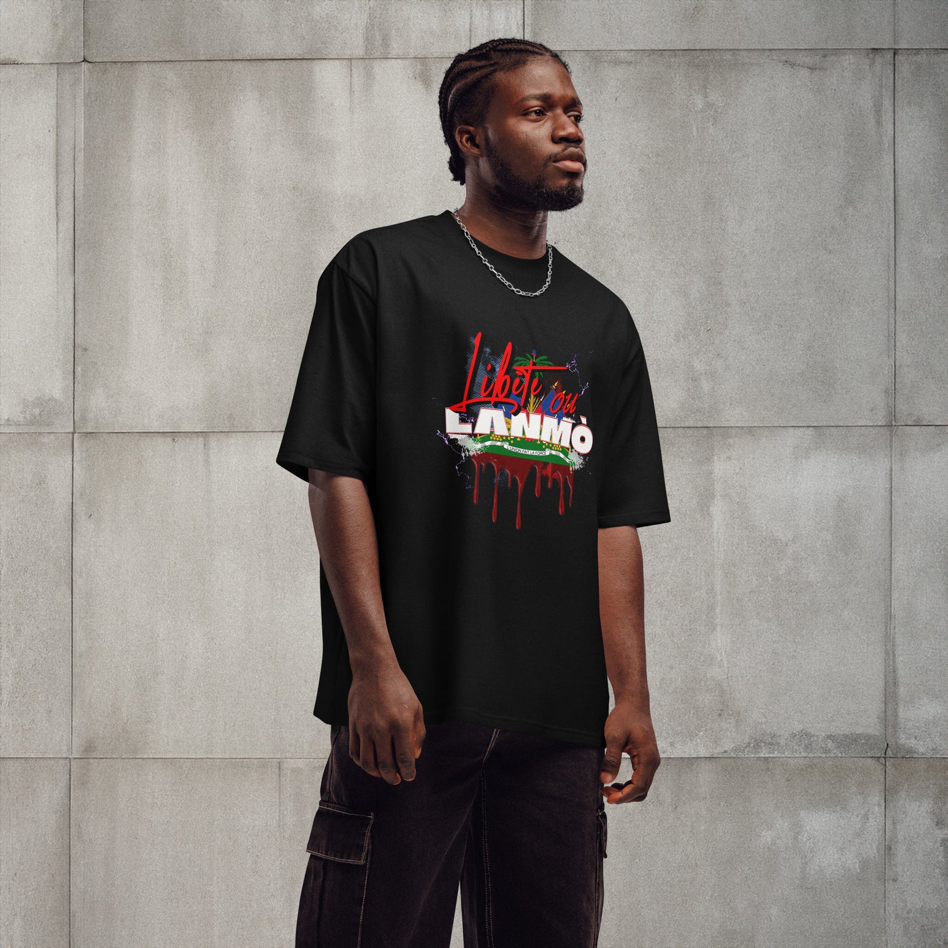 Libète ou Lanmò Oversized t-shirt - DJENEZIS ARTWEAR