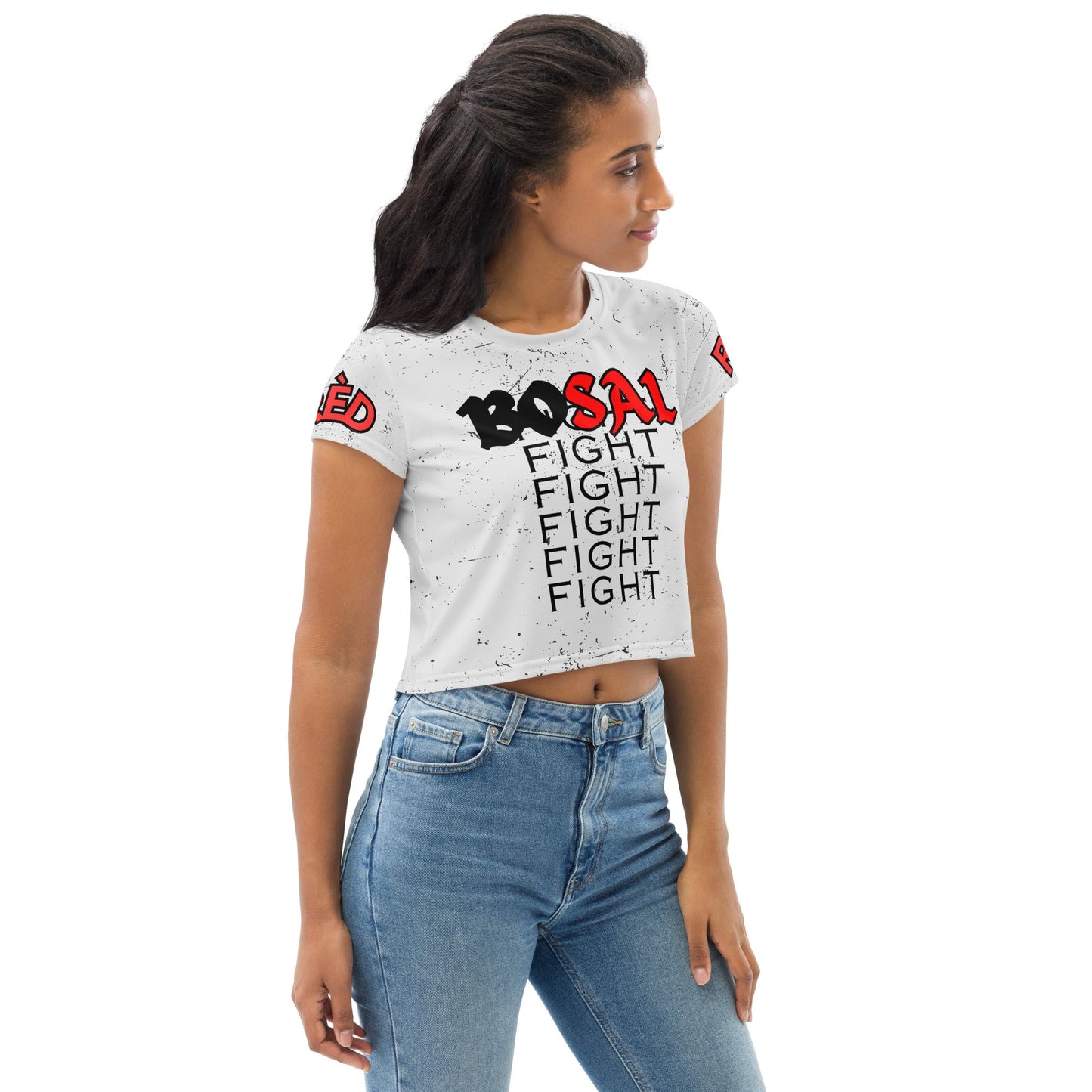 BOSAL- Women-All-Over Print Crop Tee - DJENEZIS ARTWEAR