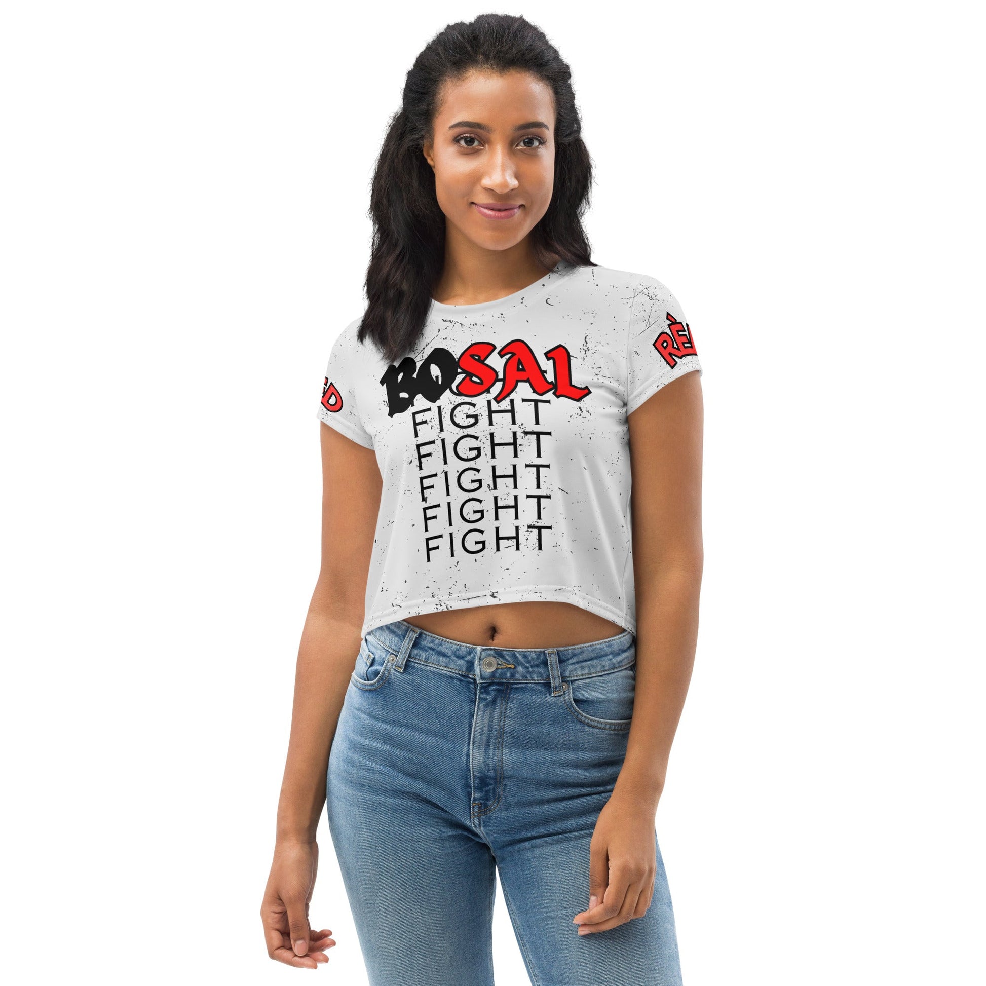 BOSAL- Women-All-Over Print Crop Tee - DJENEZIS ARTWEAR