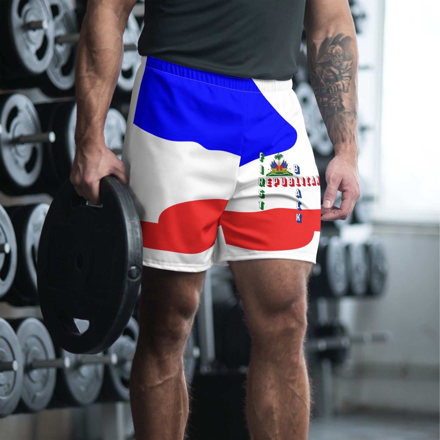 First Black Republic Men's Recycled Athletic Shorts - DJENEZIS ARTWEAR