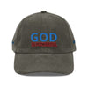 God is powerful - Vintage corduroy cap - DJENEZIS ARTWEAR