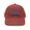 God is powerful - Vintage corduroy cap - DJENEZIS ARTWEAR