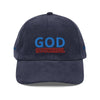 God is powerful - Vintage corduroy cap - DJENEZIS ARTWEAR