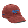 God is powerful - Vintage corduroy cap - DJENEZIS ARTWEAR