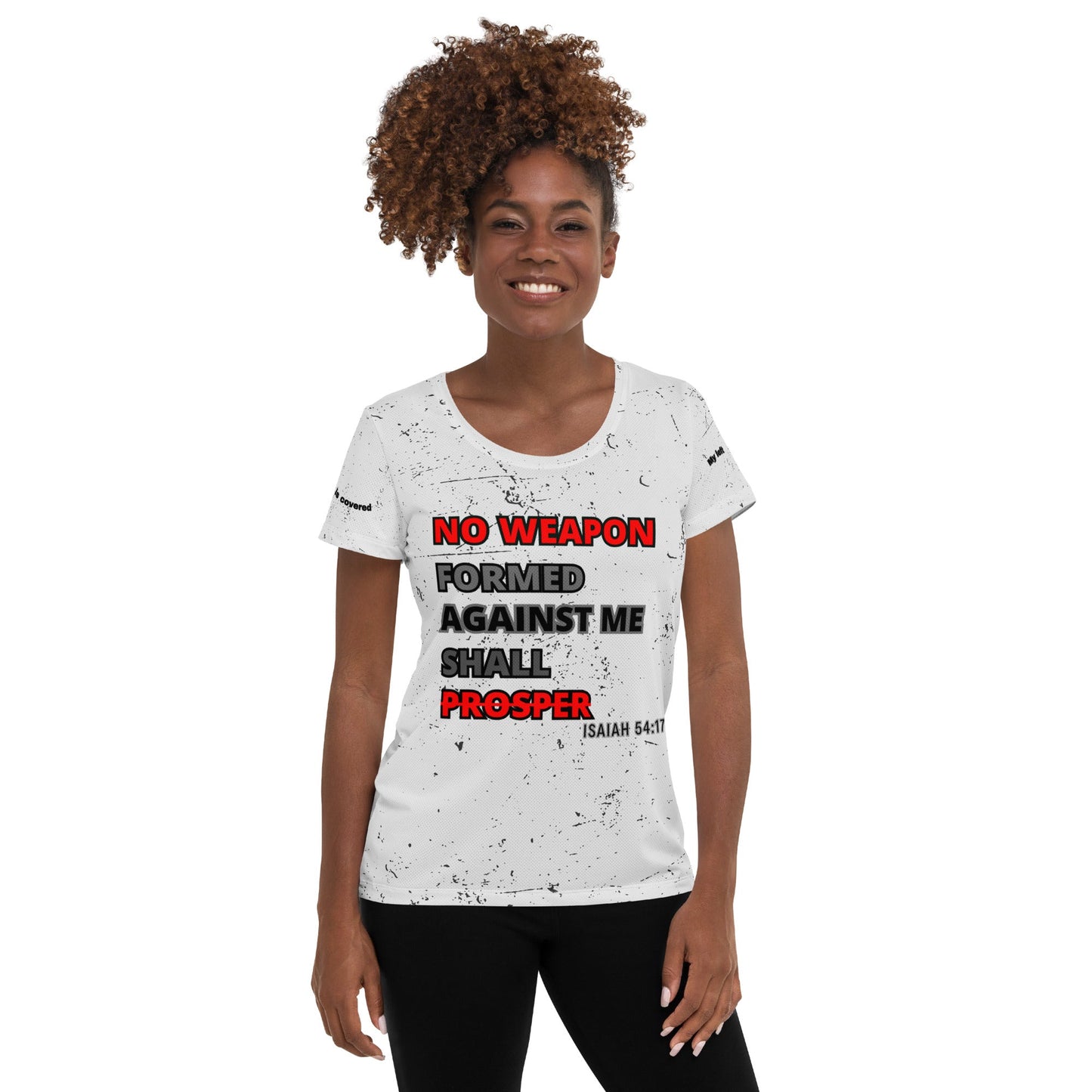 ISAIAH 54:17 - All-Over Print Women's Athletic T-shirt - DJENEZIS ARTWEAR