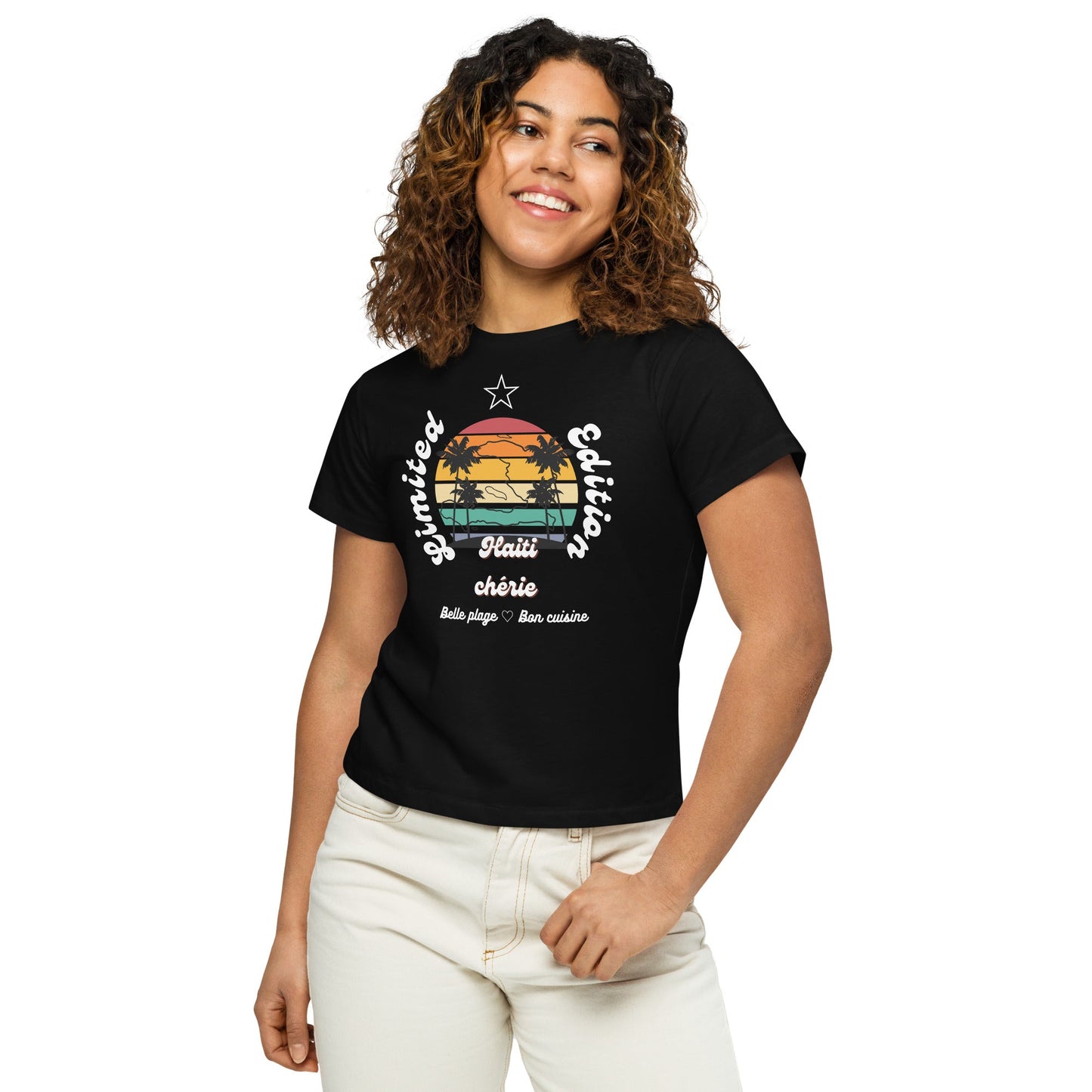 Women’s high-waisted t-shirt - DJENEZIS ARTWEAR